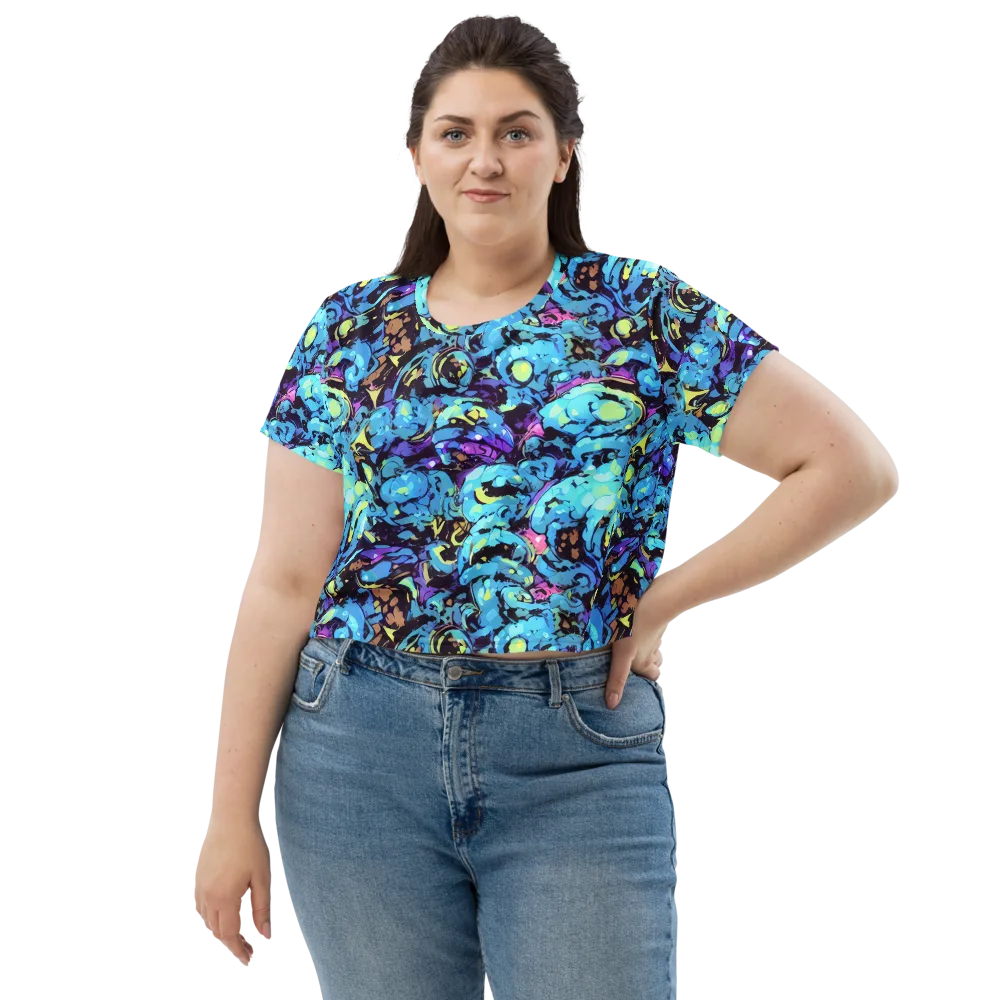 Voltage Bouquet on Crop Tee — Front