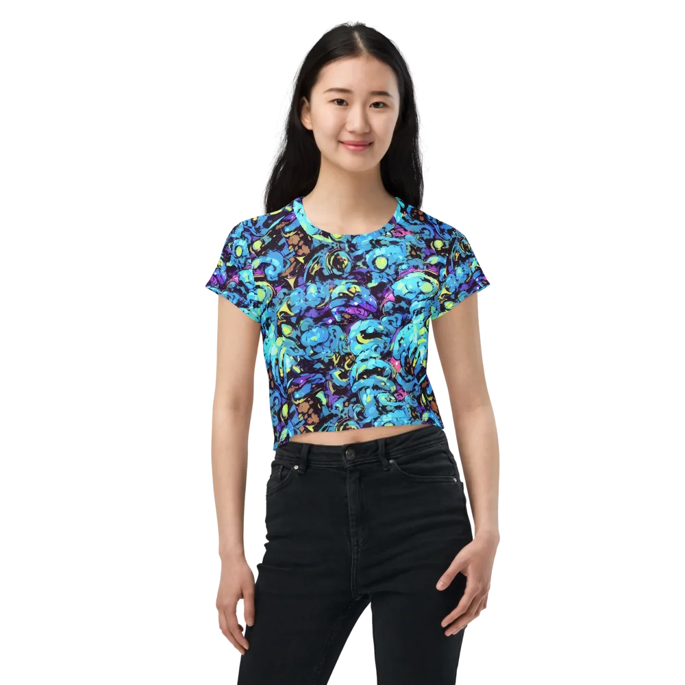 Voltage Bouquet on Crop Tee — Front