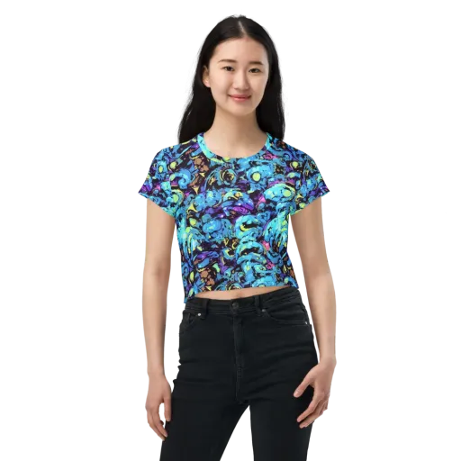 Voltage Bouquet on a Crop Tee