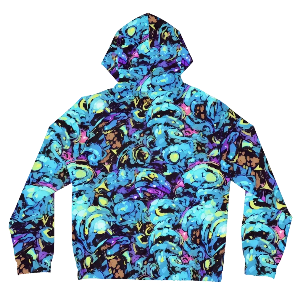Voltage Bouquet on Women's Full-Zip Hoodie — Back