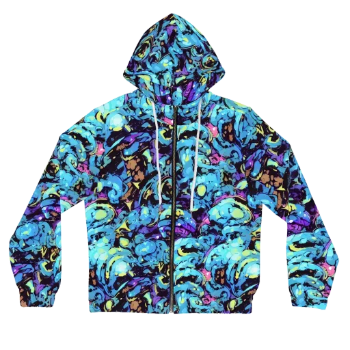 Voltage Bouquet on a Women's Full-Zip Hoodie