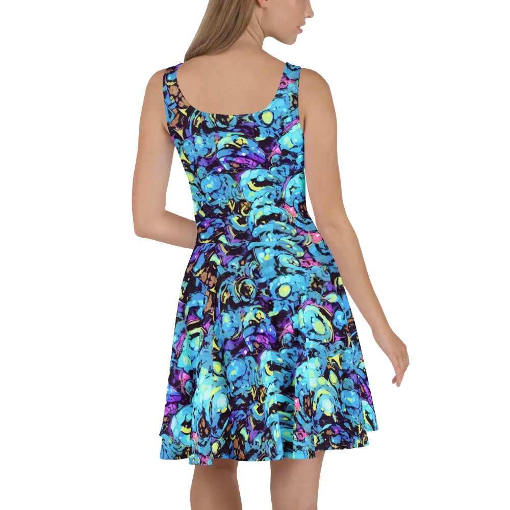 Voltage Bouquet on Skater Dress — Back