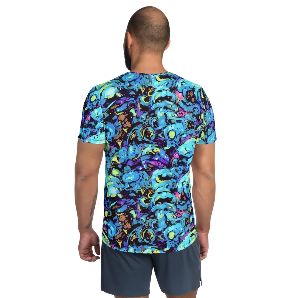 Voltage Bouquet on Men's Athletic T-Shirt — Back