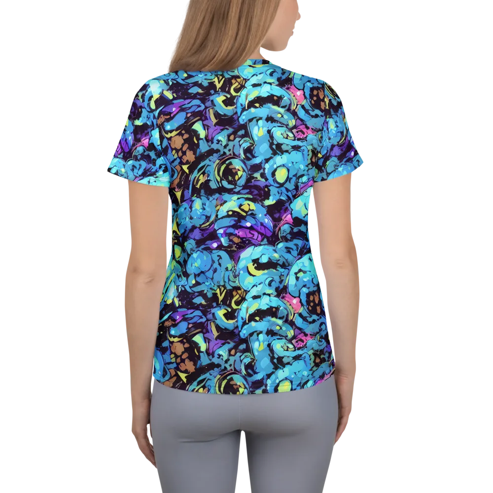 Voltage Bouquet on Women's Athletic T-Shirt — Back
