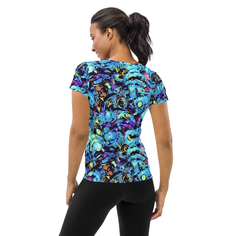 Voltage Bouquet on Women's Athletic T-Shirt — Back