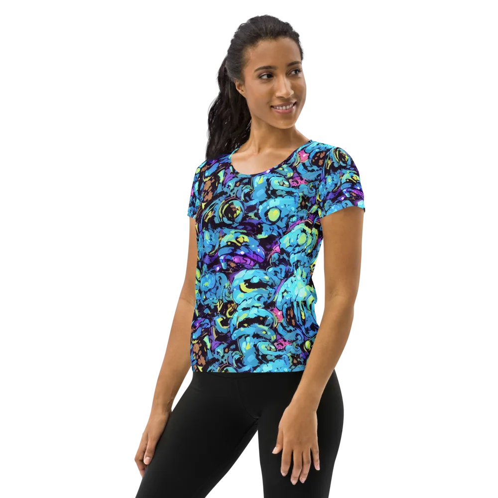 Voltage Bouquet on Women's Athletic T-Shirt — Left