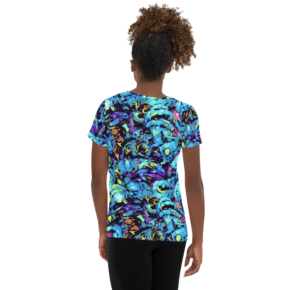 Voltage Bouquet on Women's Athletic T-Shirt — Back