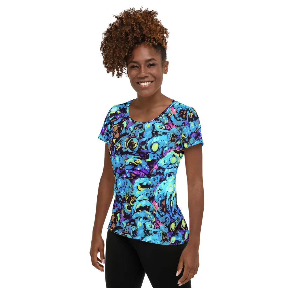 Voltage Bouquet on Women's Athletic T-Shirt — Left