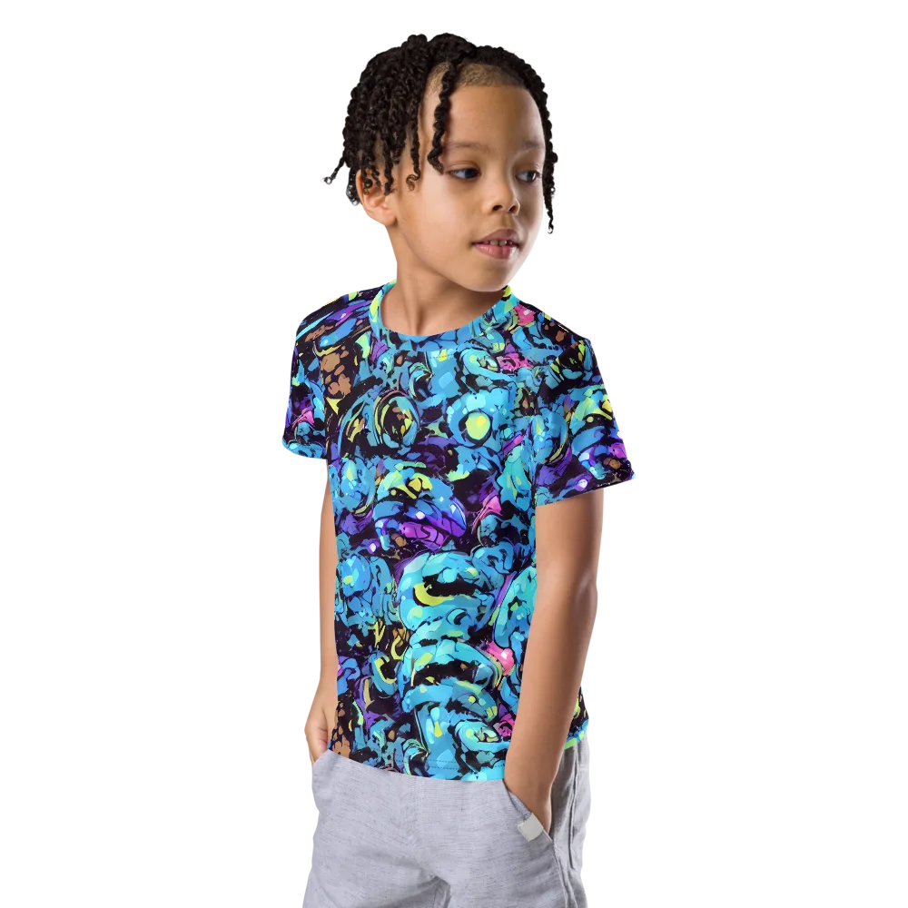 Voltage Bouquet on Kids Crew Neck T-Shirt — Left Front