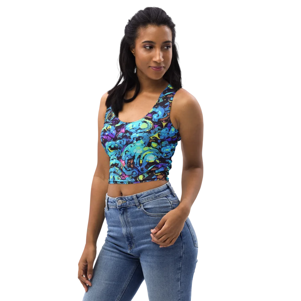 Voltage Bouquet on Crop Top — Left Front