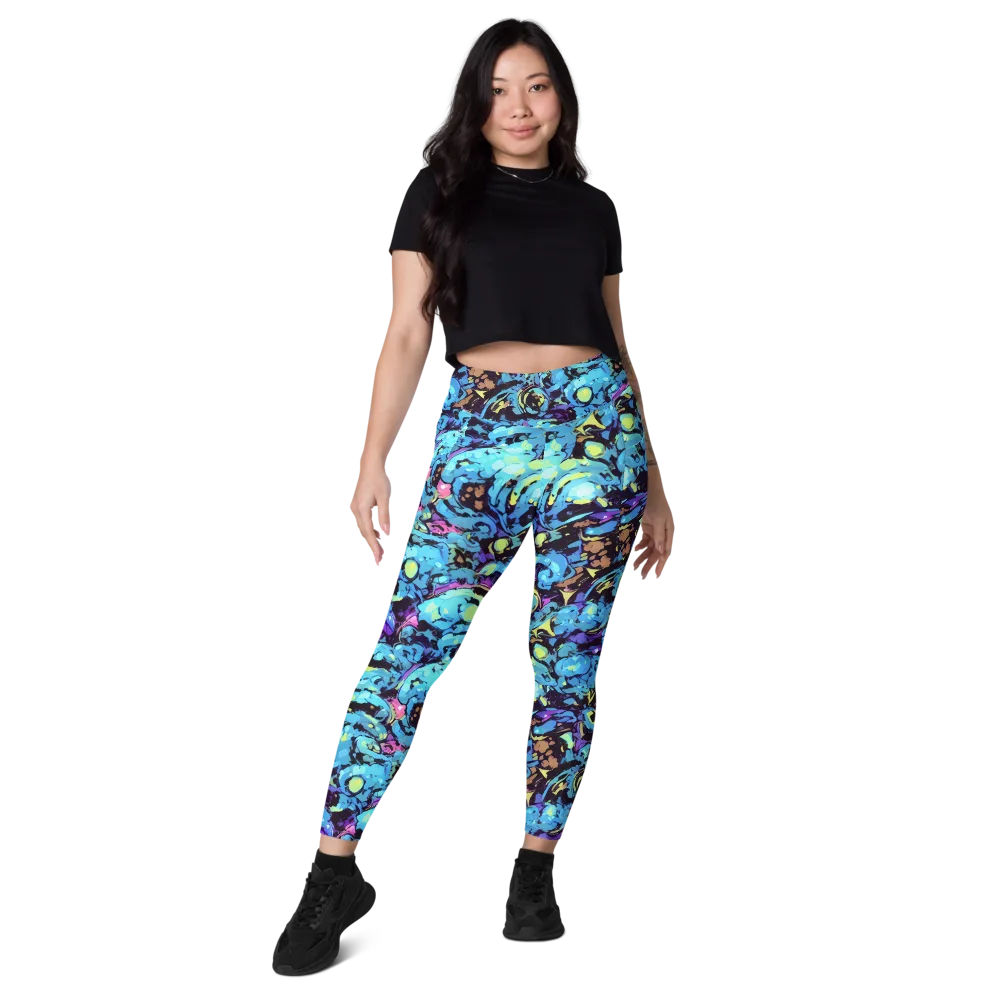 Voltage Bouquet on Leggings with Pockets — Front