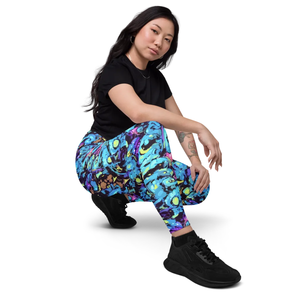 Voltage Bouquet on Leggings with Pockets — Right Front