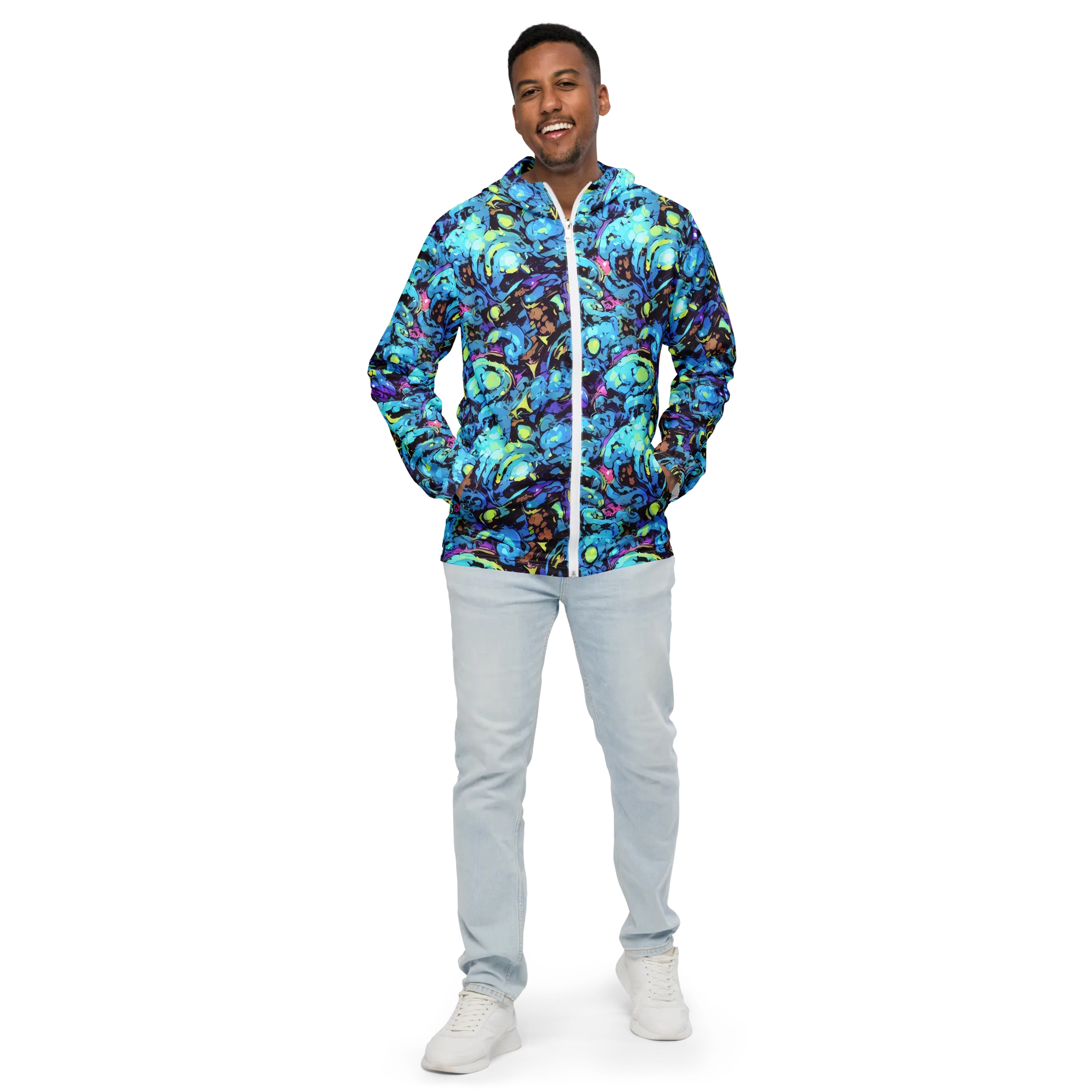 Voltage Bouquet on Men's Windbreaker — Front