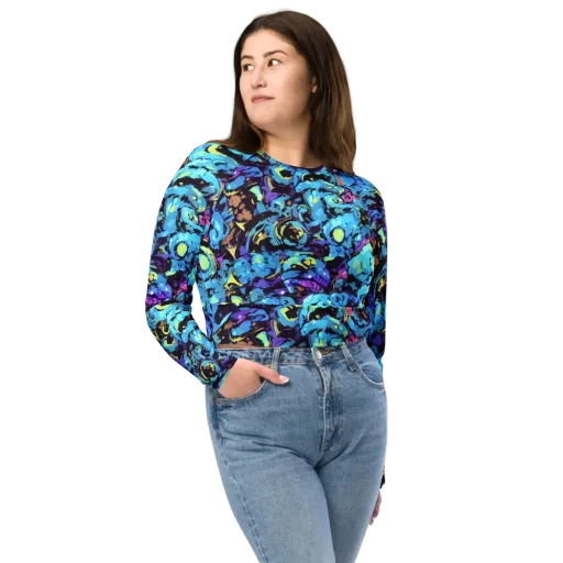 Voltage Bouquet on a Long Sleeve Crop Top