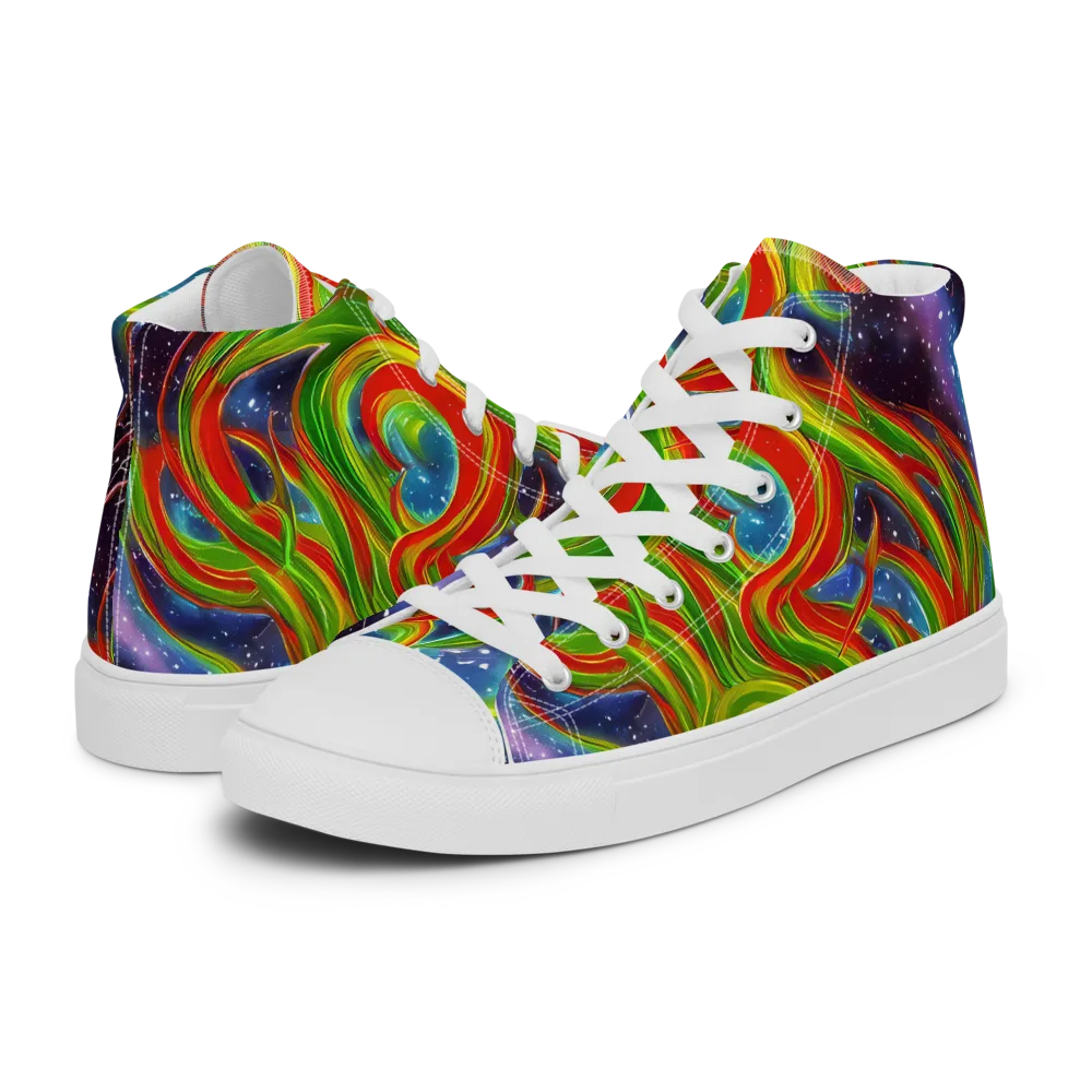 Nova Garden on Men's High Top Canvas Shoes — Left