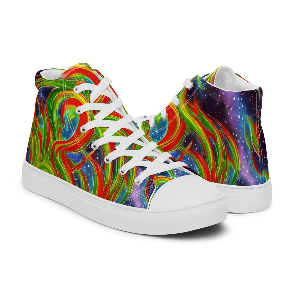 Nova Garden on Men's High Top Canvas Shoes — Right