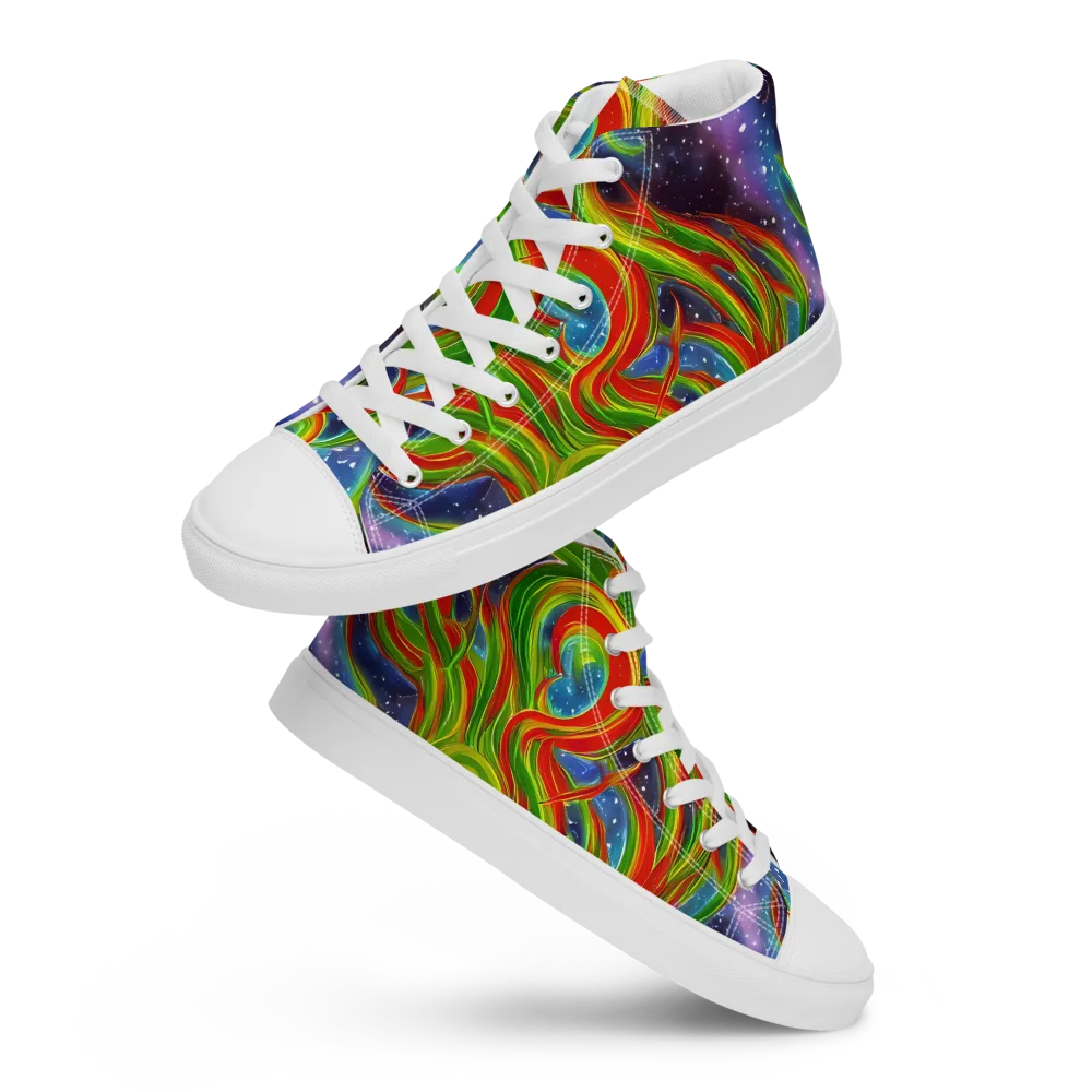 Nova Garden on Men's High Top Canvas Shoes — Front