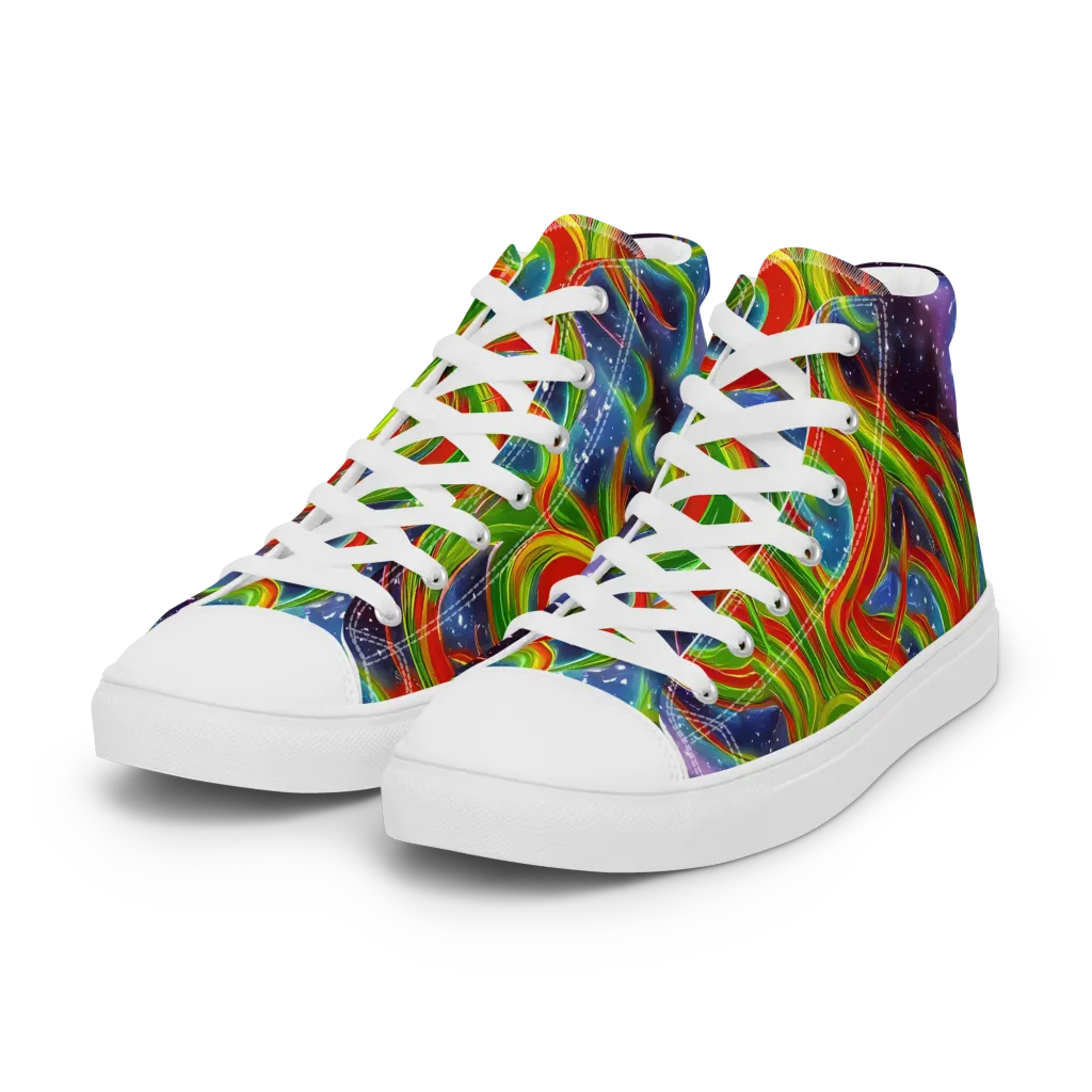 Nova Garden on Women's High Top Canvas Shoes — Left Front