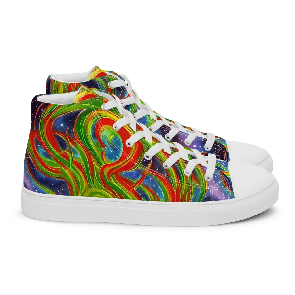 Nova Garden on Women's High Top Canvas Shoes — Right