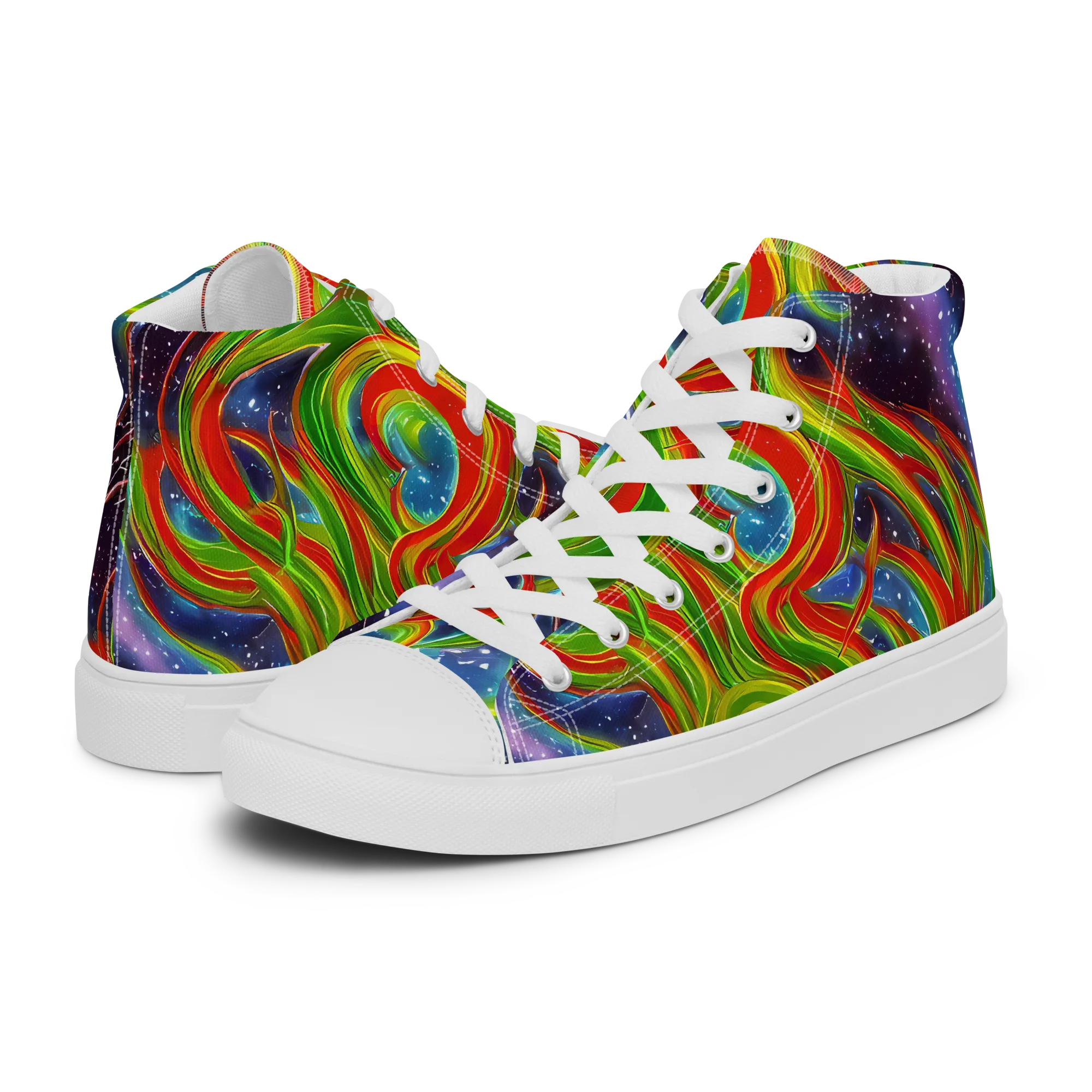 Nova Garden on Women's High Top Canvas Shoes — Left