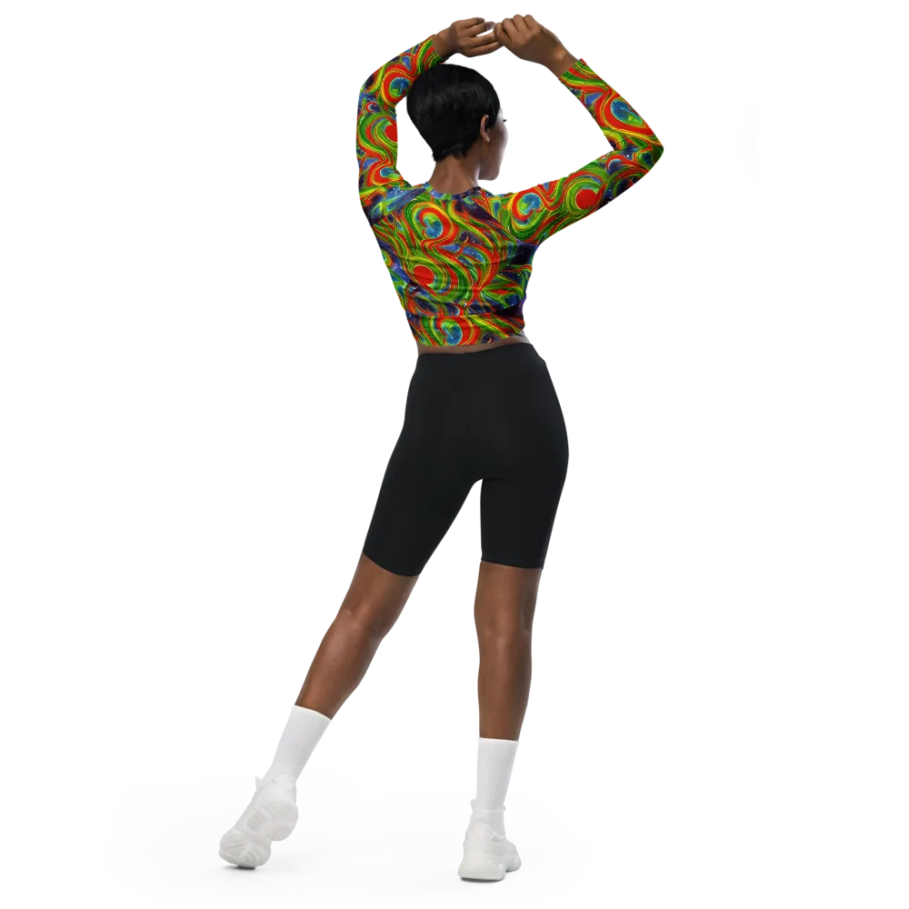 Nova Garden on Long Sleeve Crop Top — Back