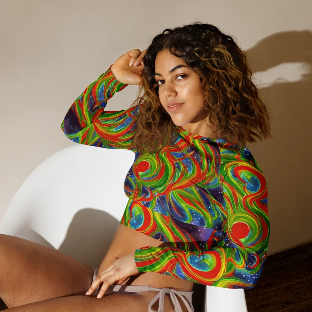 Nova Garden on Long Sleeve Crop Top — Left Front
