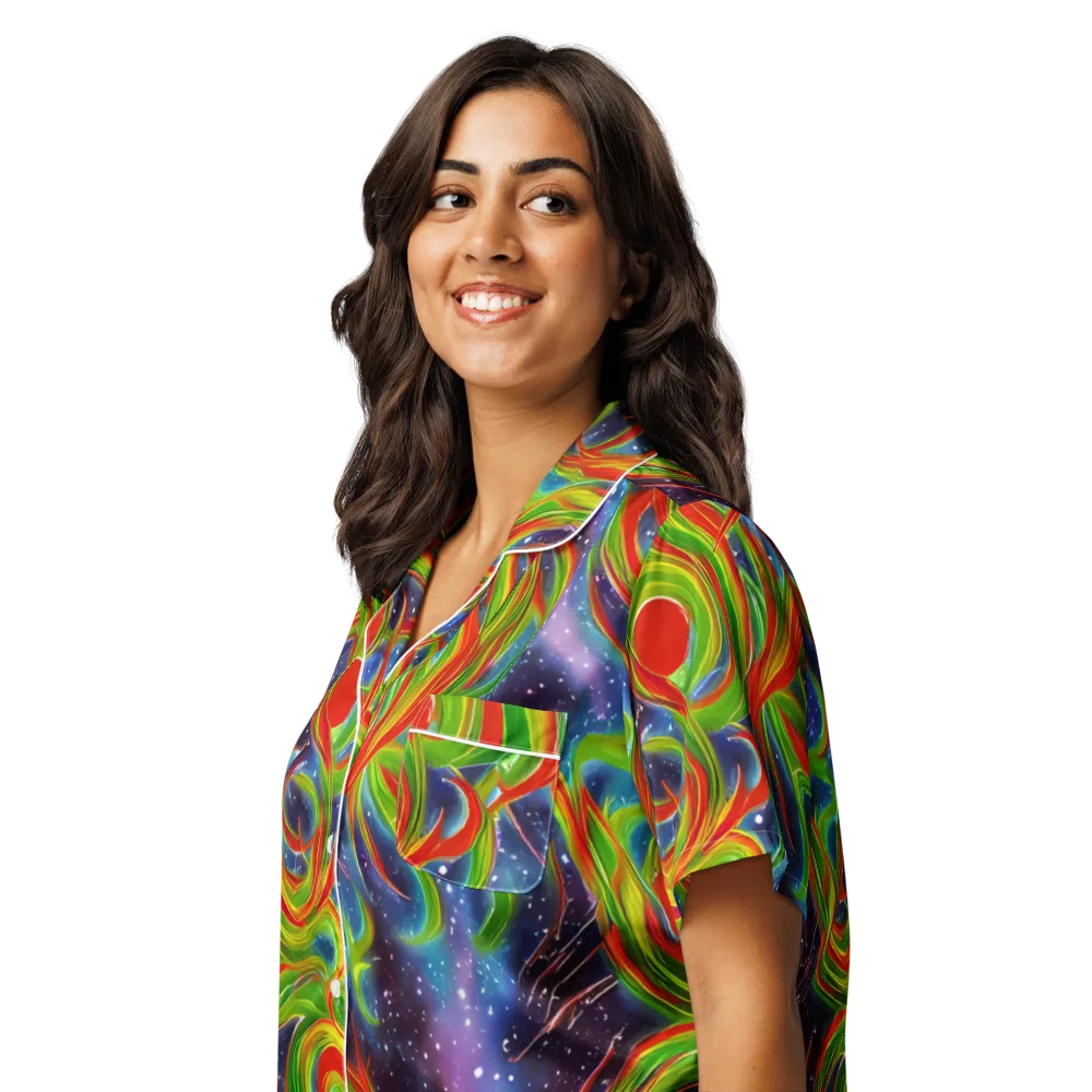 Nova Garden on Women's Short Sleeve Pajama Top — Left Front
