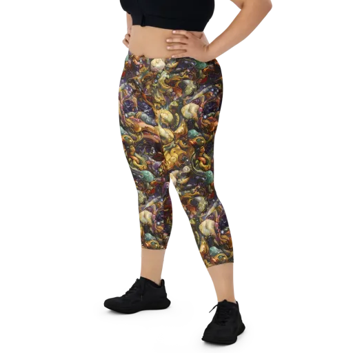 Baroque Current on a Capri Leggings