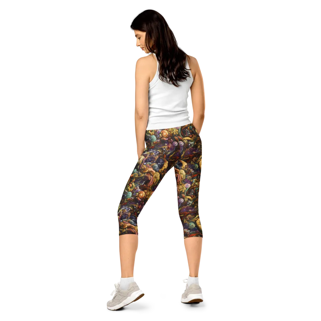 Baroque Current on Capri Leggings — Back
