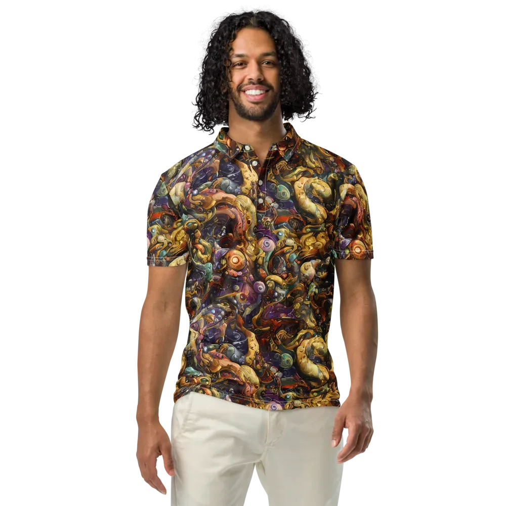 Baroque Current on Men's Slim Fit Polo Shirt — Front