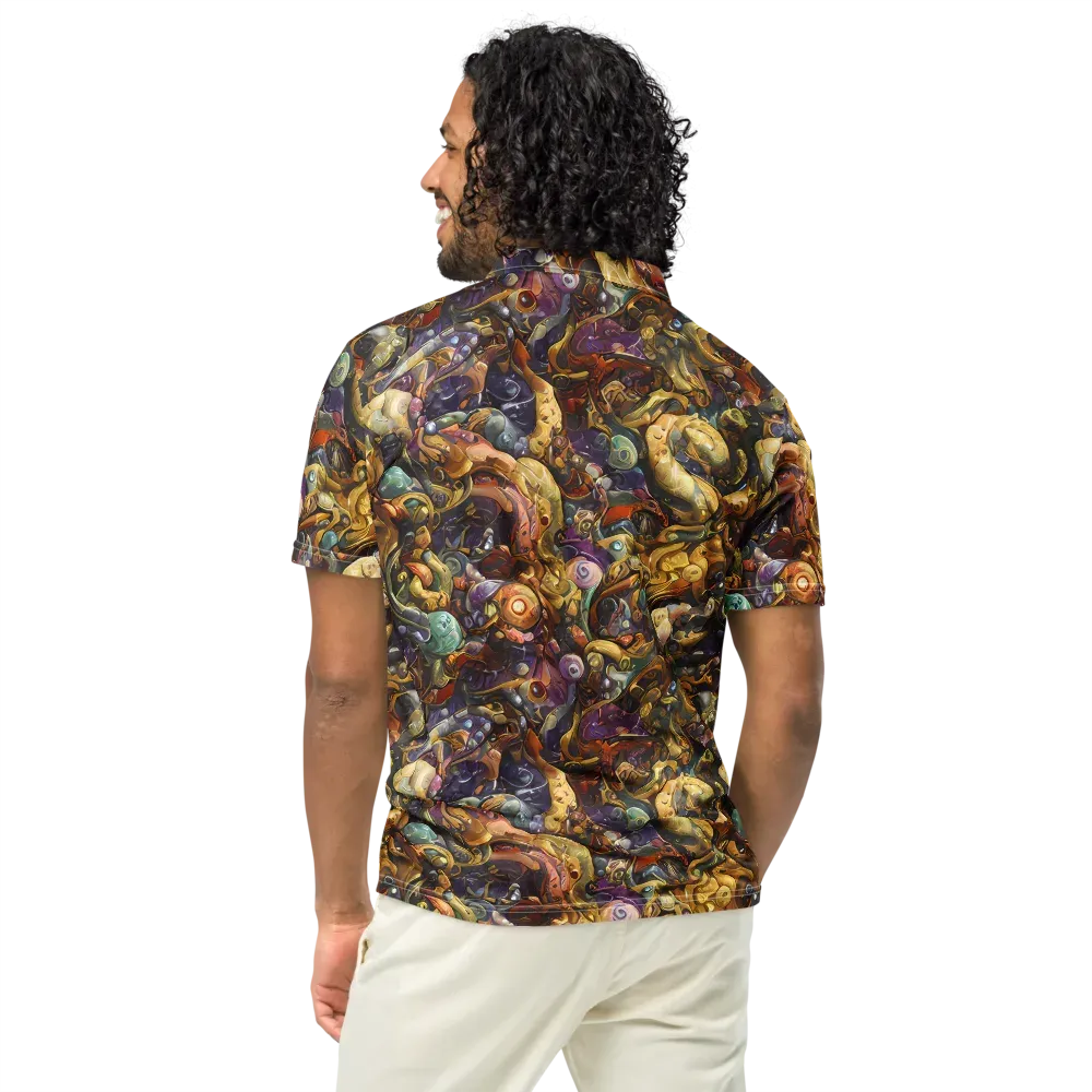 Baroque Current on Men's Slim Fit Polo Shirt — Back