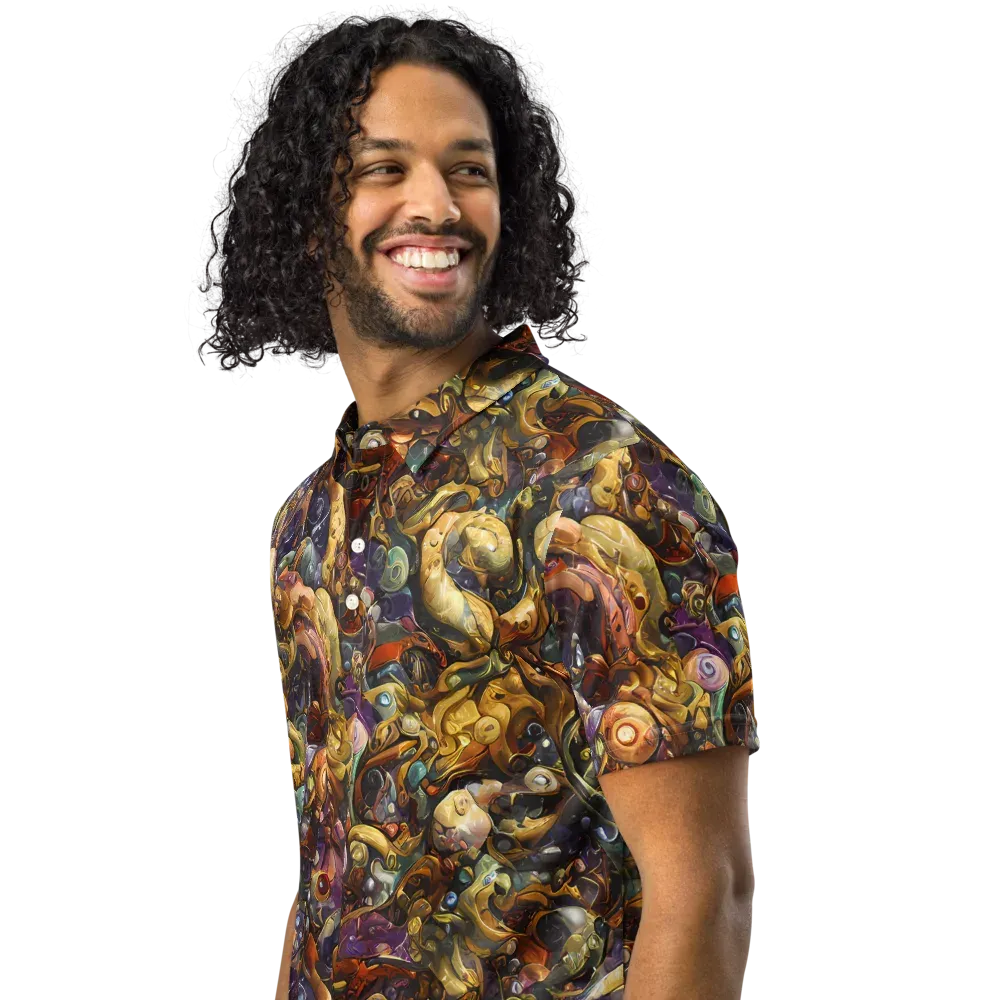 Baroque Current on Men's Slim Fit Polo Shirt — Left Front