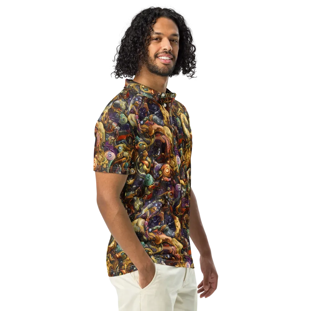 Baroque Current on Men's Slim Fit Polo Shirt — Right Front