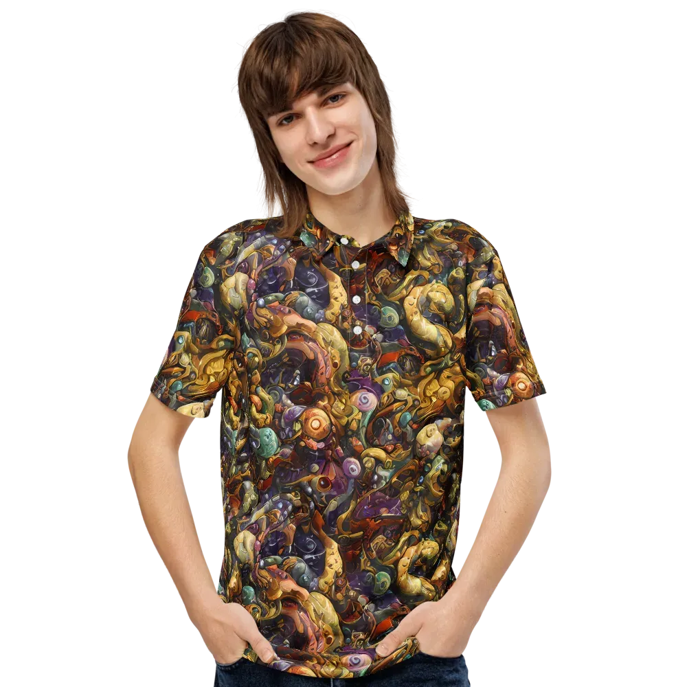 Baroque Current on Men's Slim Fit Polo Shirt — Front
