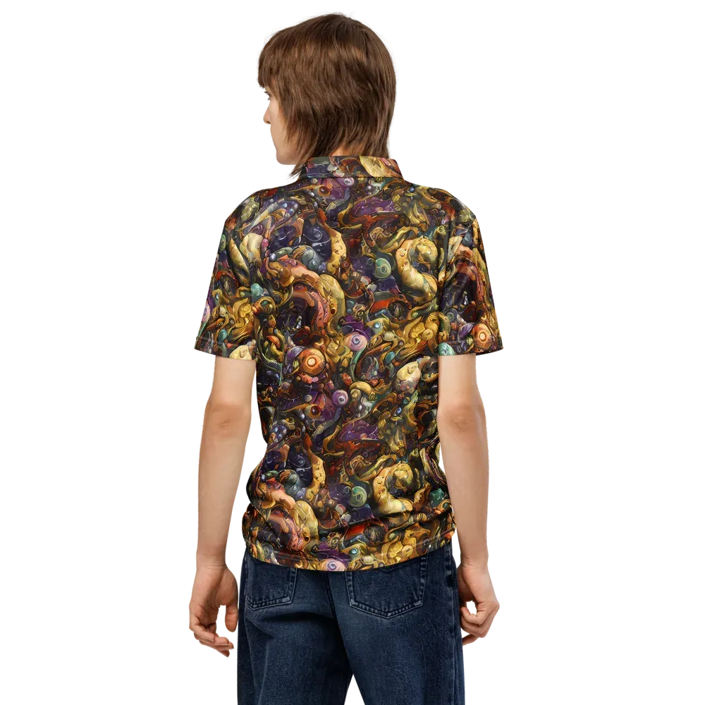 Baroque Current on Men's Slim Fit Polo Shirt — Back