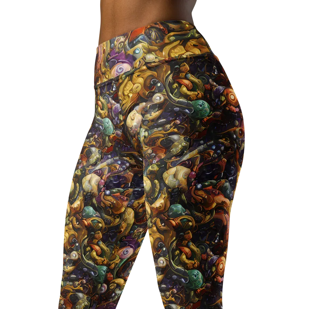 Baroque Current on Yoga Leggings — Left Front