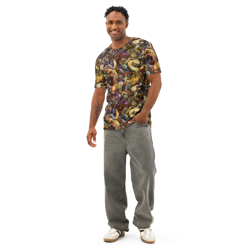 Baroque Current on Men's Cotton Crew Neck T-Shirt — Front