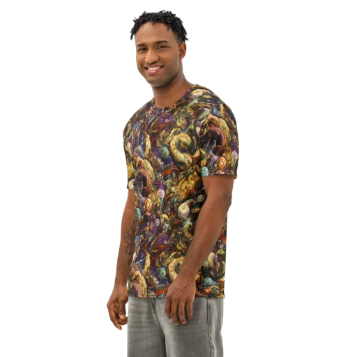 Baroque Current on a Men's Cotton Crew Neck T-Shirt