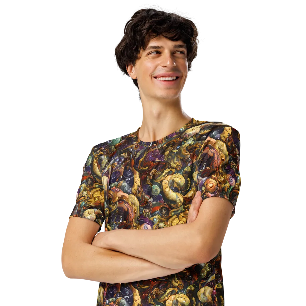 Baroque Current on Men's Crew Neck T-Shirt — Left Front