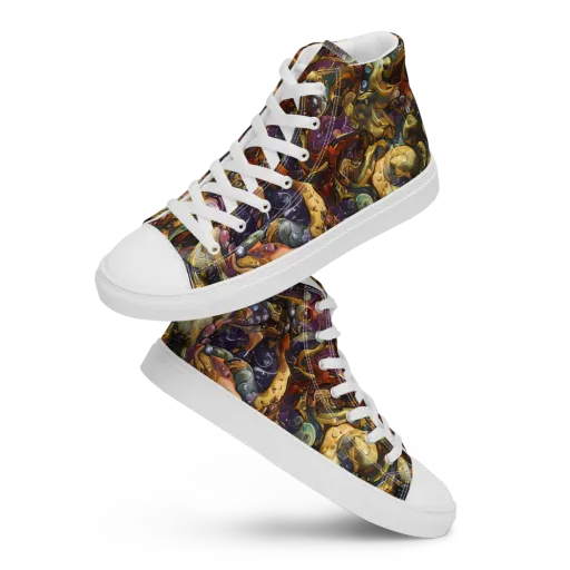 Baroque Current on a Men's High Top Canvas Shoes