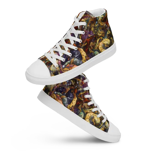 Baroque Current on a Women's High Top Canvas Shoes