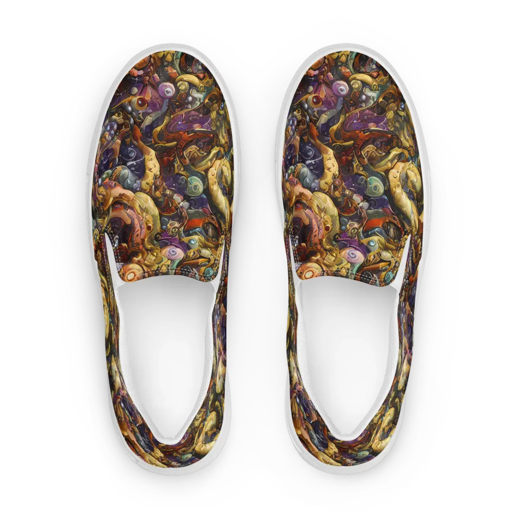 Baroque Current on Men's Slip-On Canvas Shoes — Front