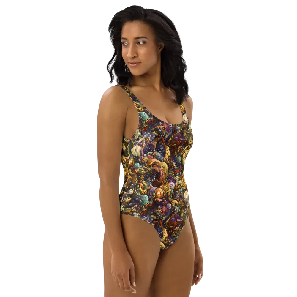 Baroque Current on One-Piece Swimsuit — Right