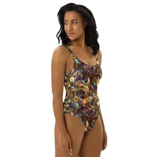 Baroque Current on a One-Piece Swimsuit