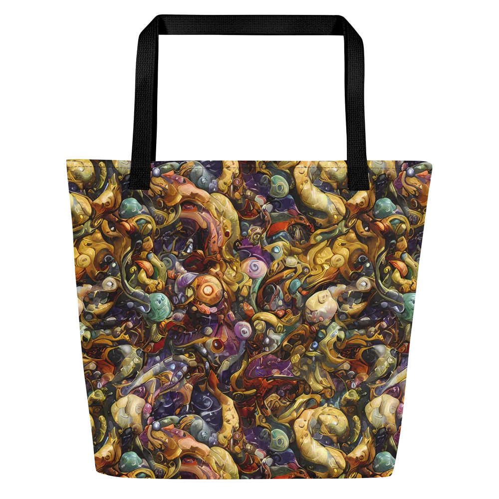 Baroque Current on Large Tote Bag W/ Pocket — Front