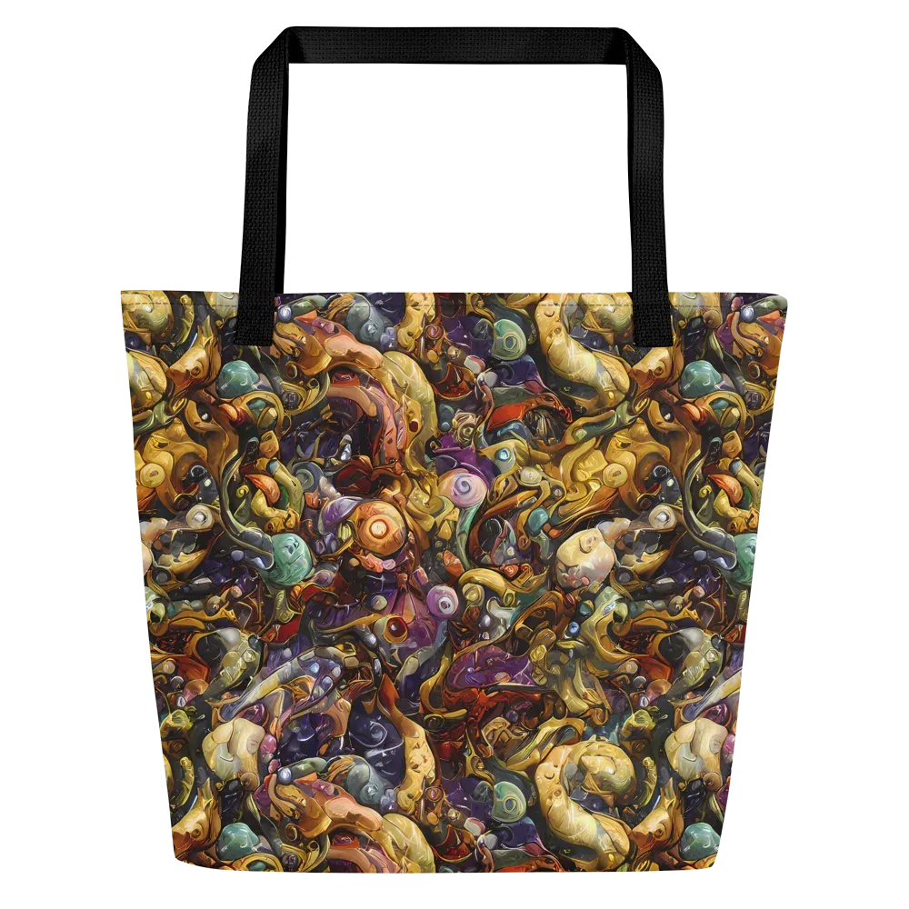 Baroque Current on Large Tote Bag W/ Pocket — Front