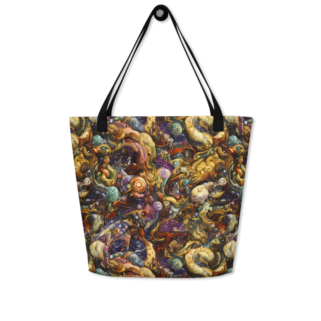 Baroque Current on Large Tote Bag W/ Pocket — Front