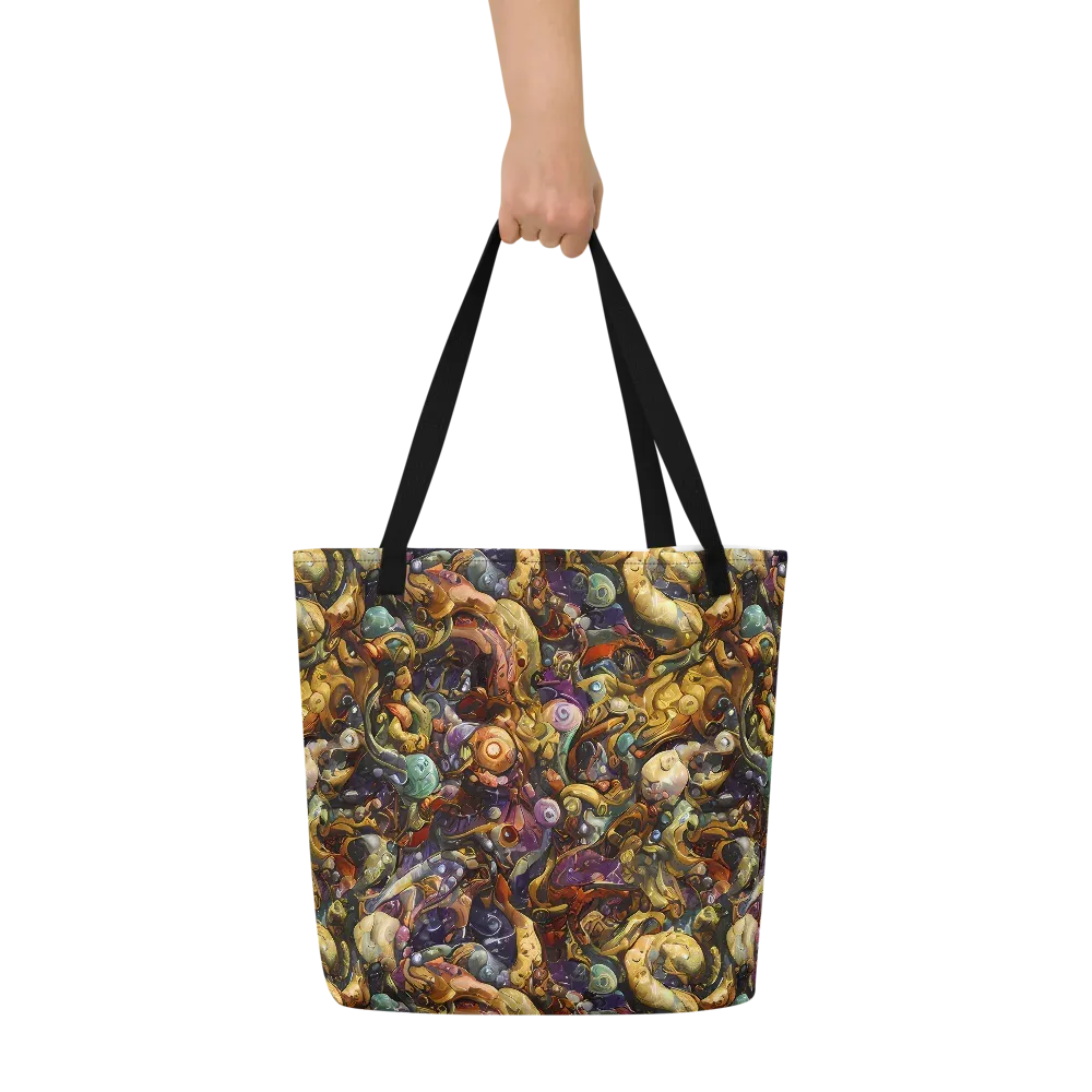 Baroque Current on Large Tote Bag W/ Pocket — Front
