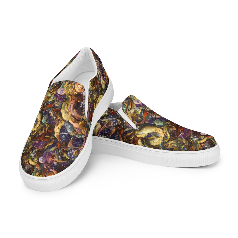 Baroque Current on Women's Slip-On Canvas Shoes — Left Front