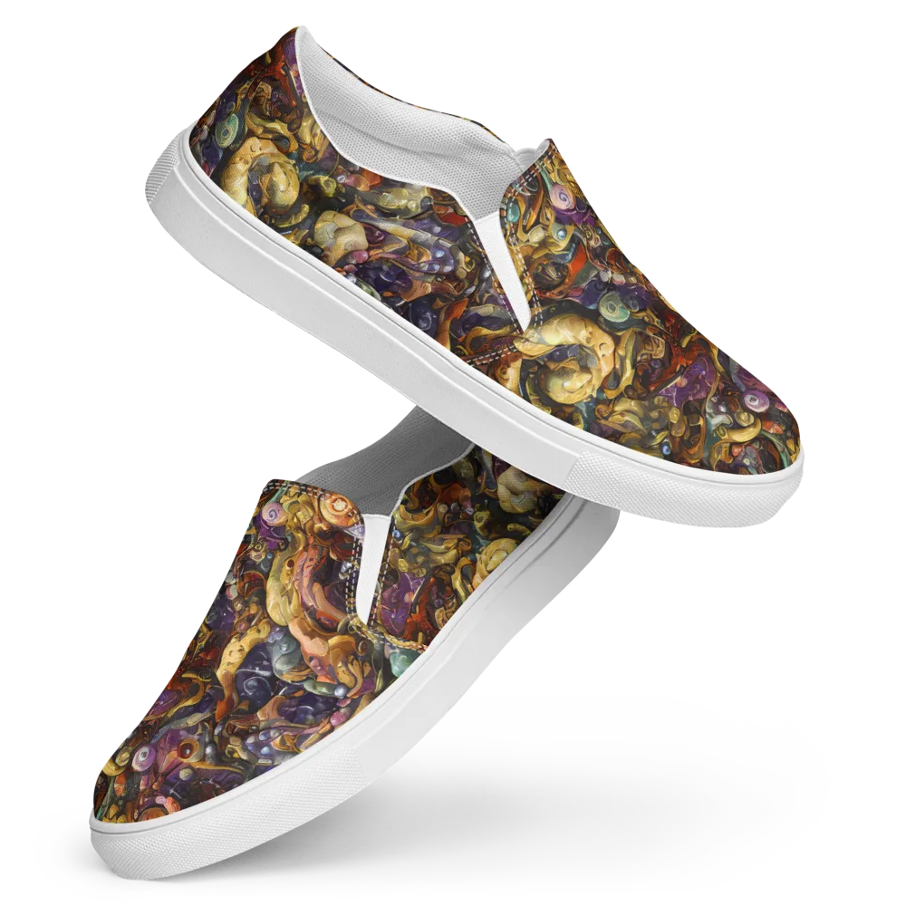 Baroque Current on Women's Slip-On Canvas Shoes — Front